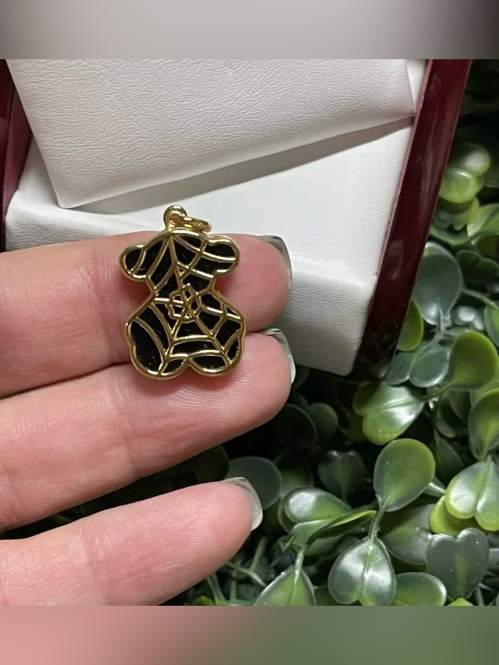 Tous 925 Gold and Crystal Pendant with Polka Dot Detail